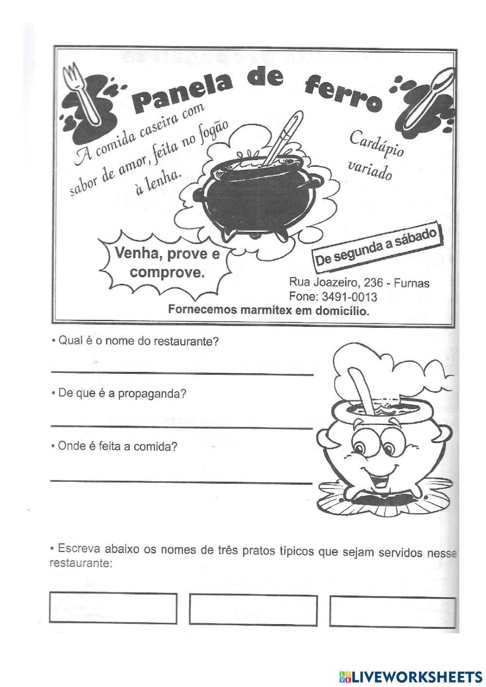 Leia o cartaz e responda as questões.