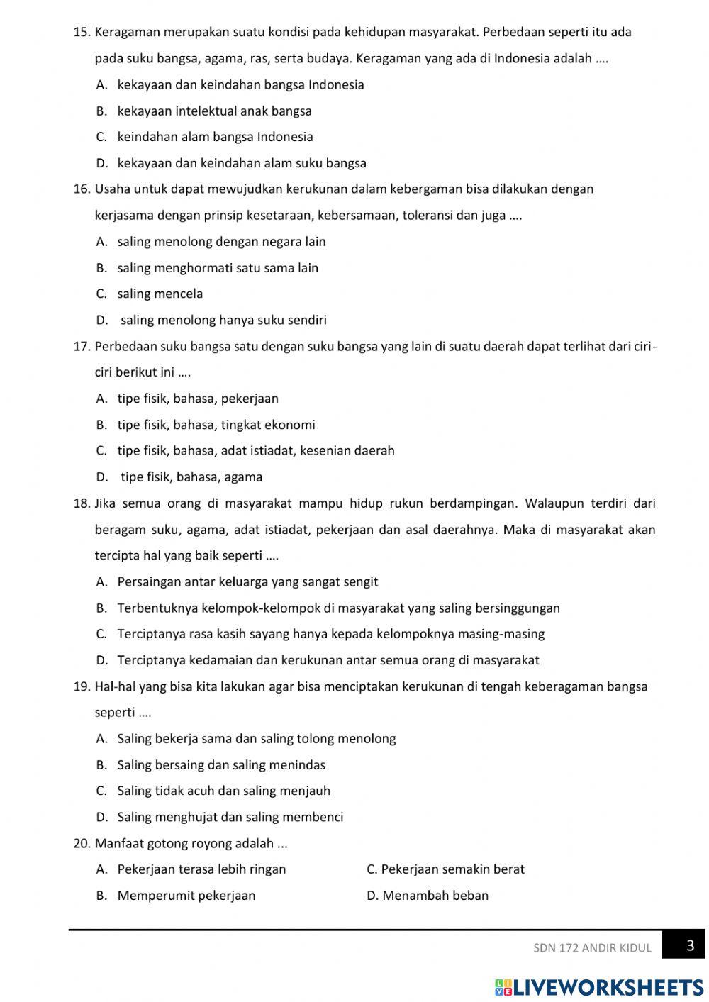 PAS PKN Kelas 5 Semester 1