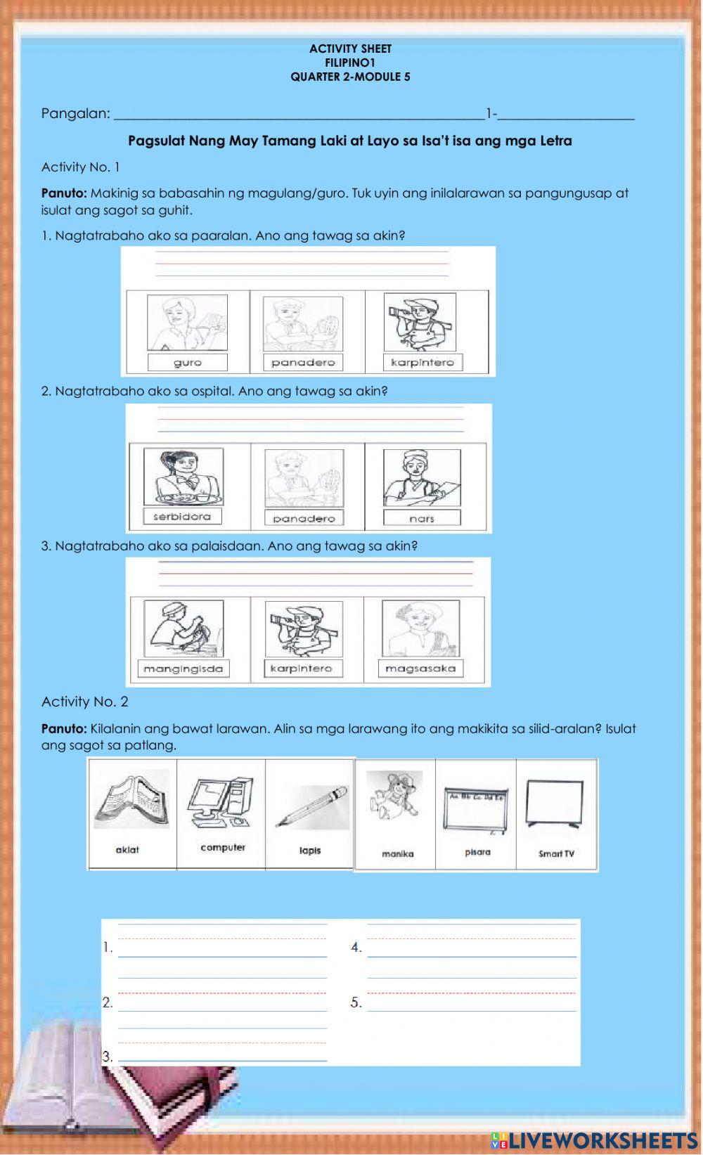 Pagsulat Nang May Tamang Laki at Layo sa Isa’t isa ang mga Letra