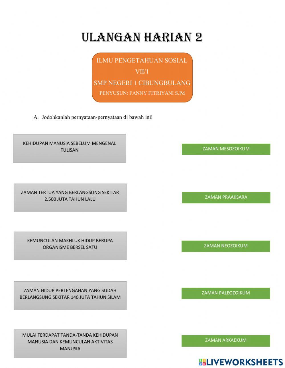 Ulangan harian 2 - kelas 7