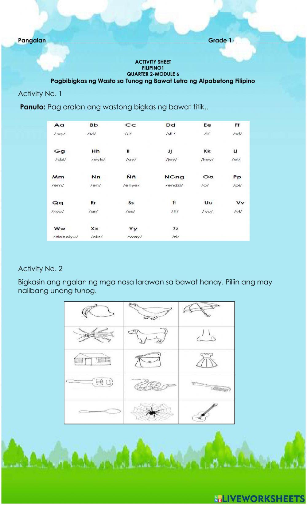 Pagbibigkas ng Wasto sa Tunog ng Bawat Letra ng Alpabetong Filipino