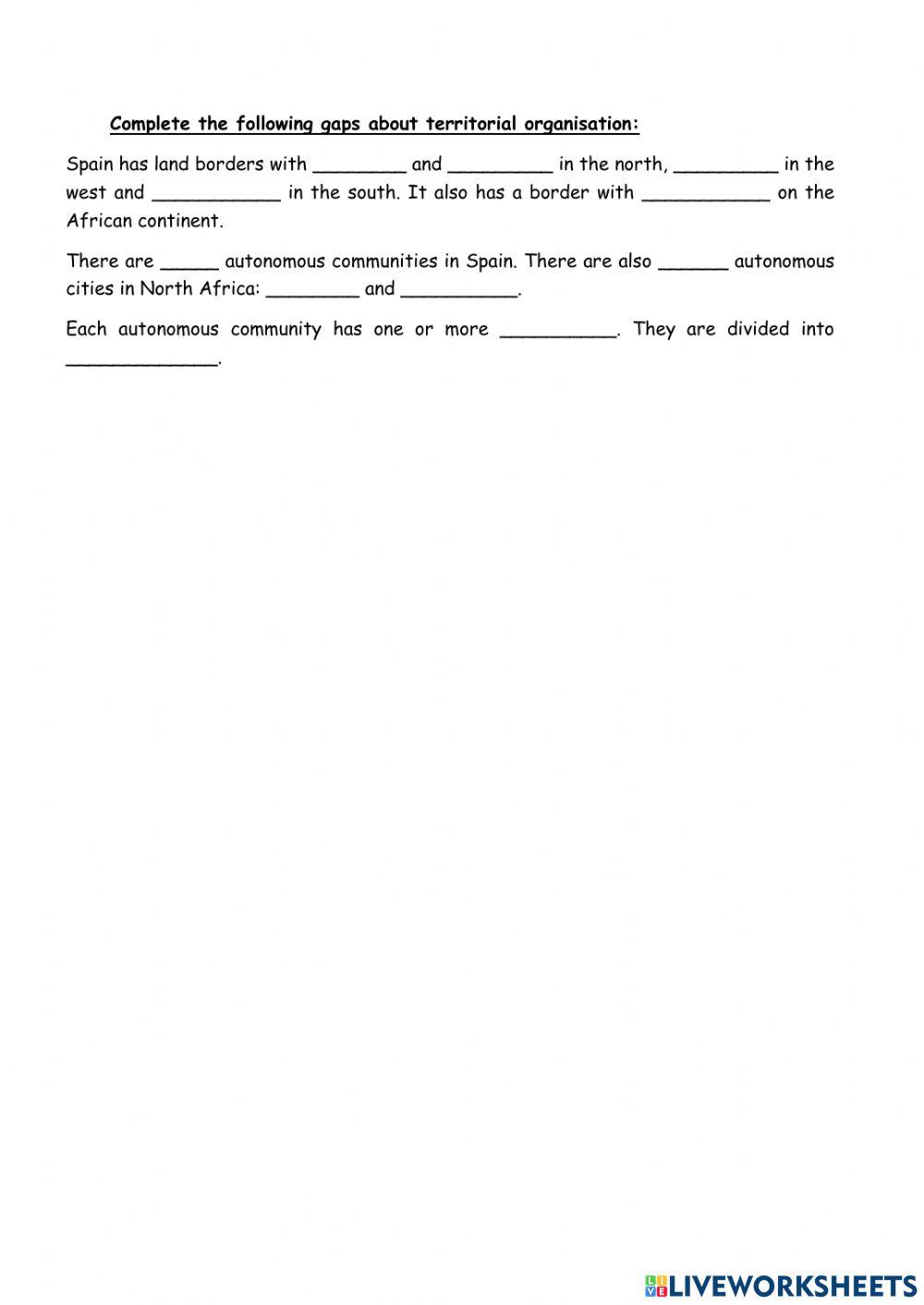 Territorial organisation