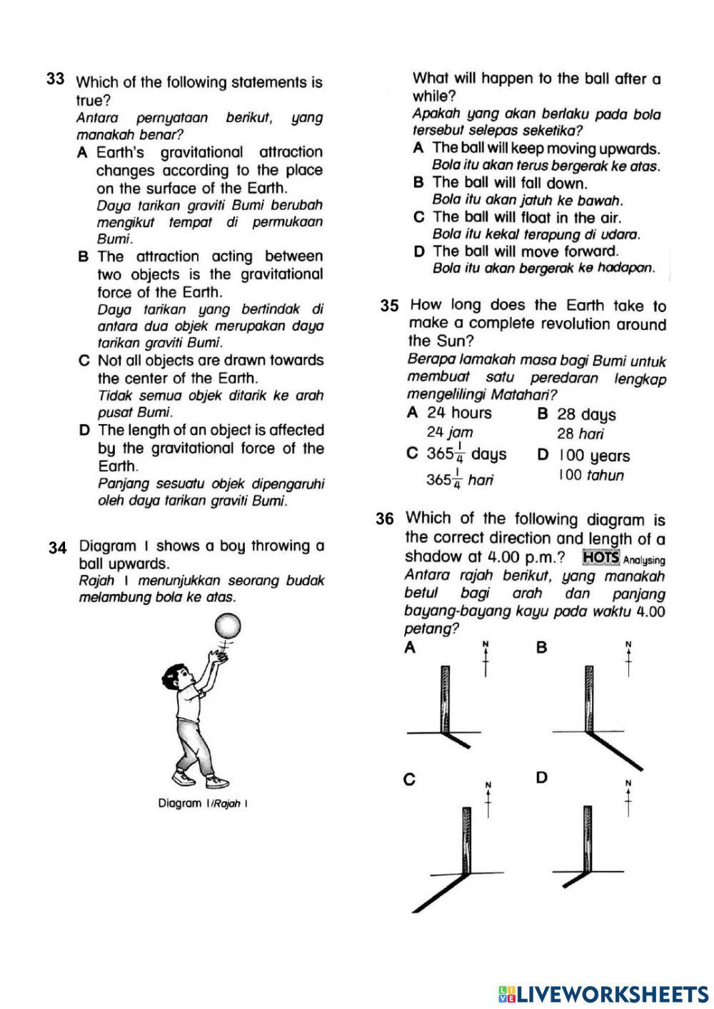 Kuiz sains akhir tahun - tahun 4 dlp
