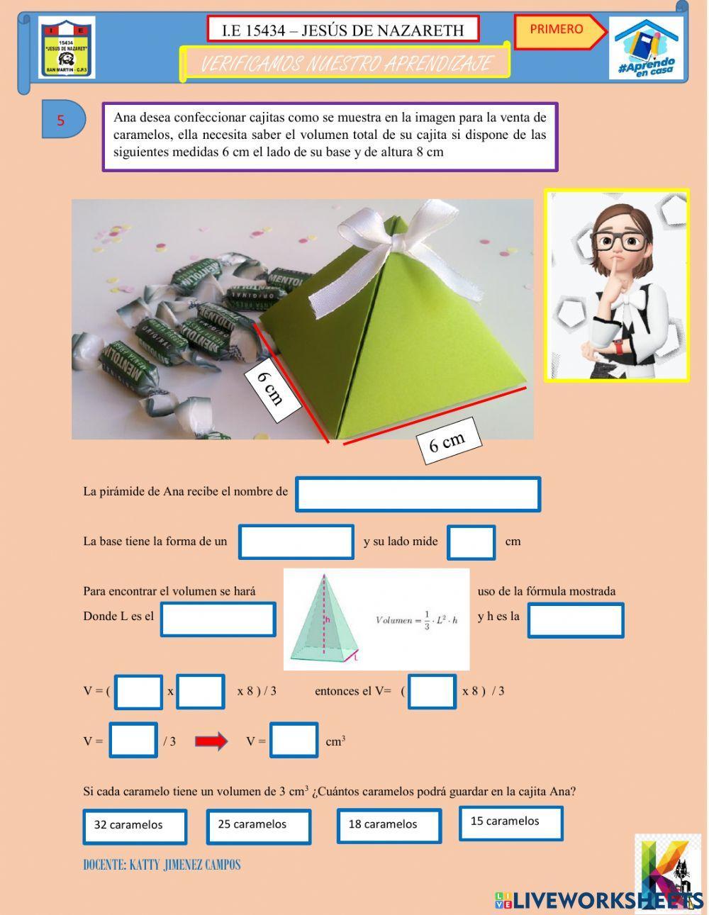 Prisma y pirámide de base cuadrada