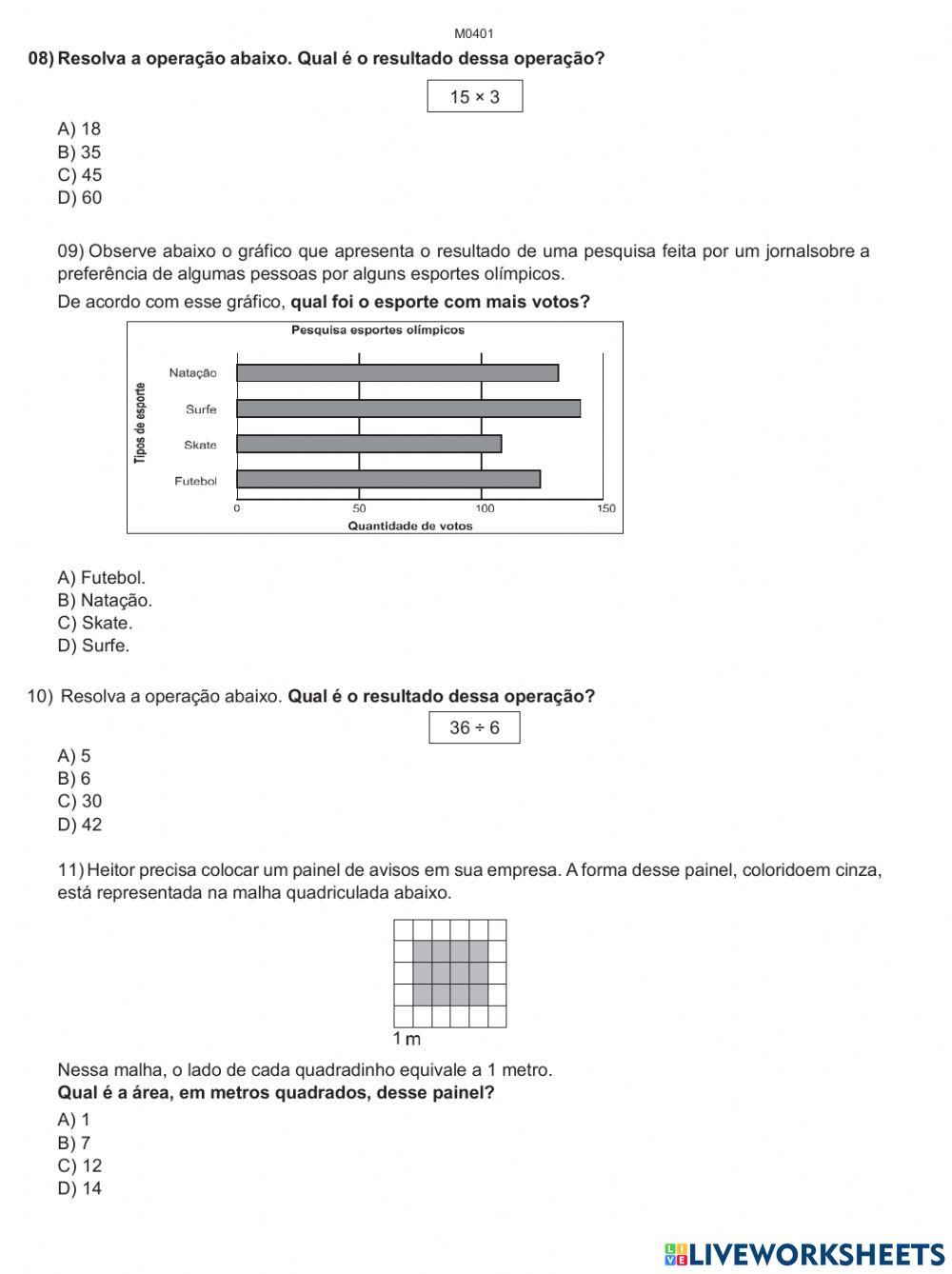 Exercicio de Matemática