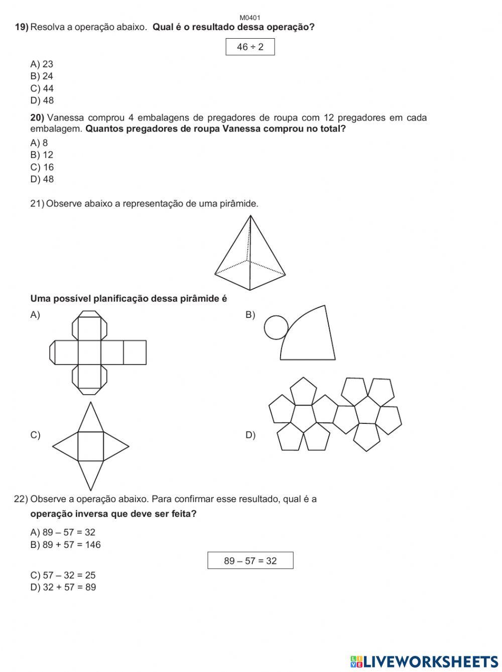 Exercicio de Matemática