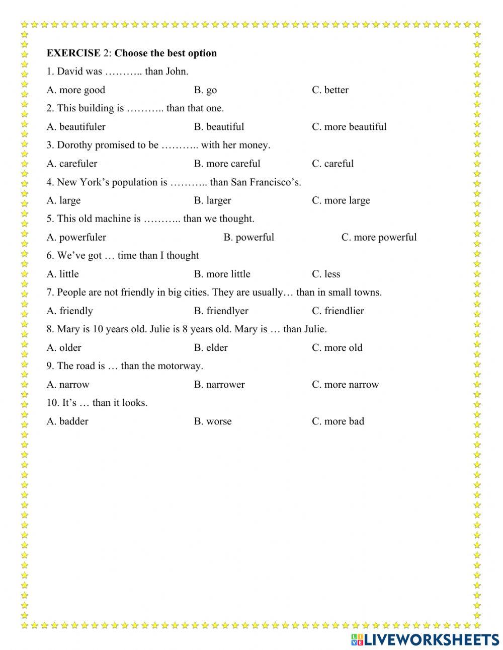 Comparative adjectives