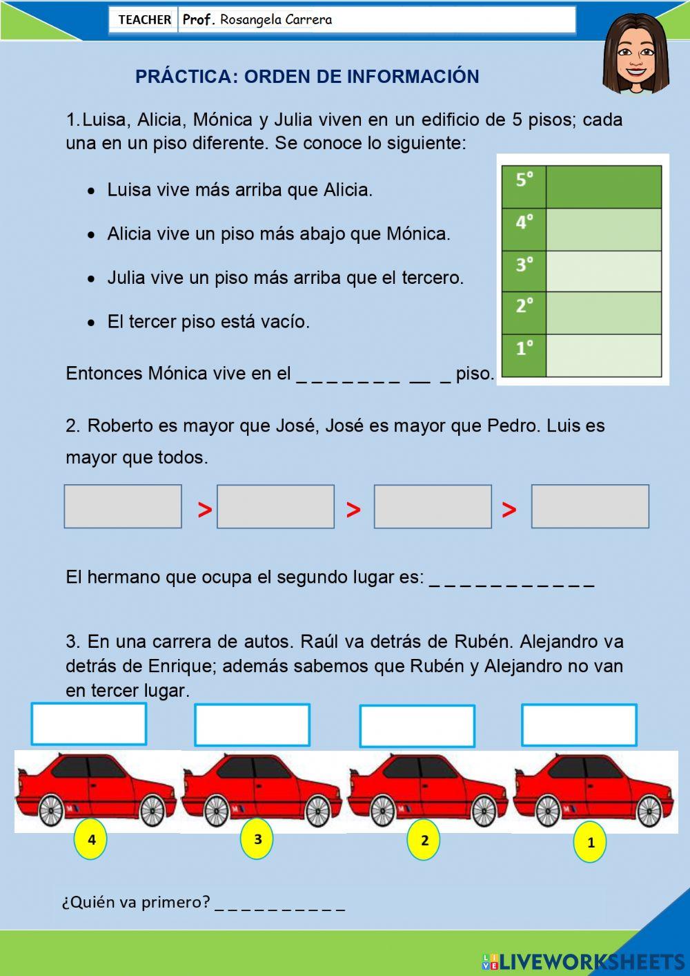 Orden de información