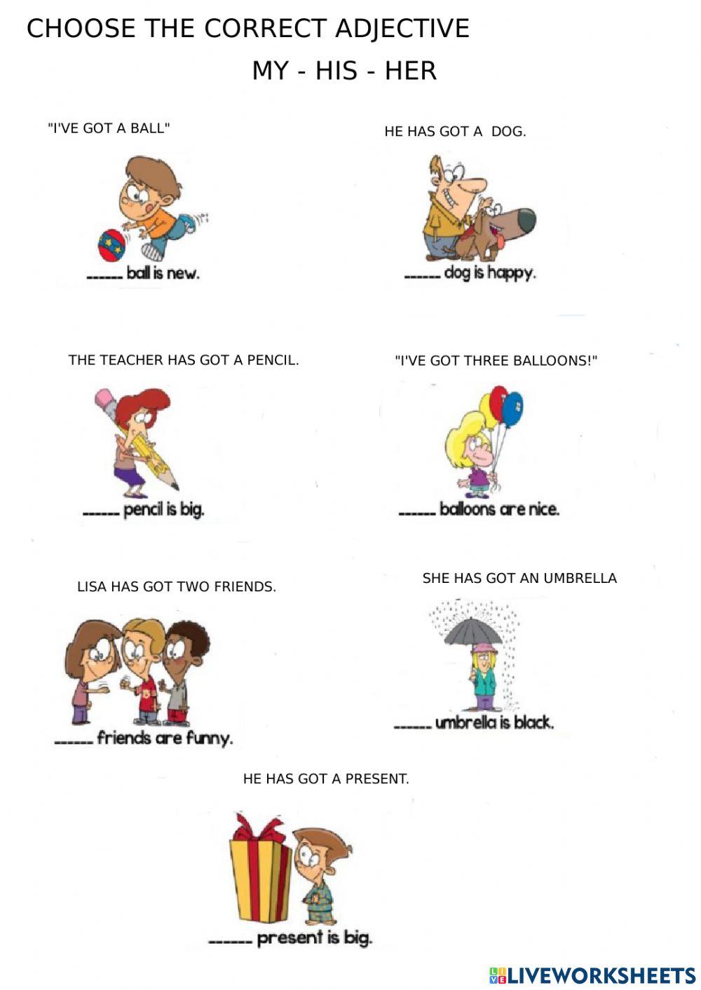 Chooese the correct adjectives