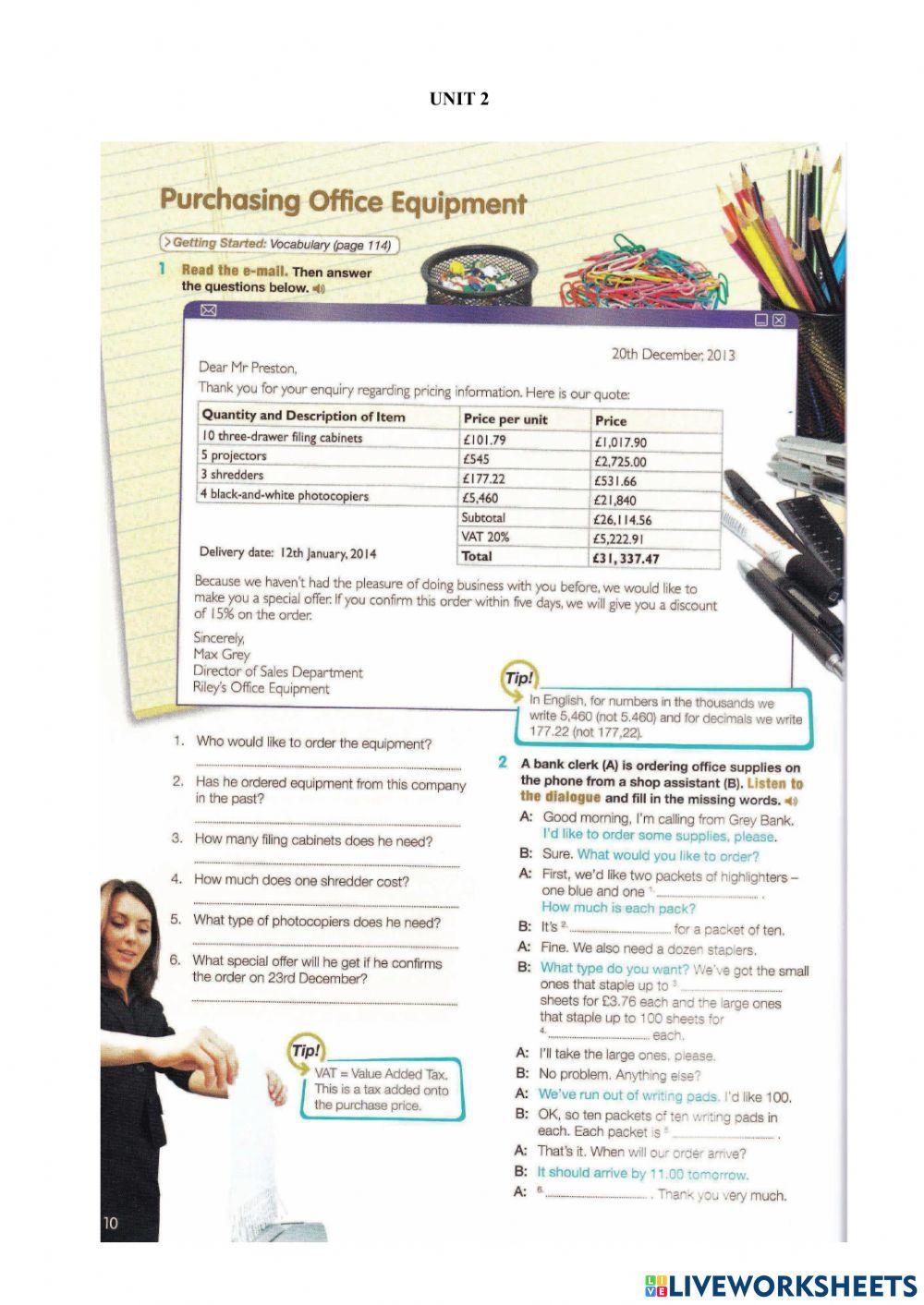 PURCHASING OFFICE EQUIPMENT