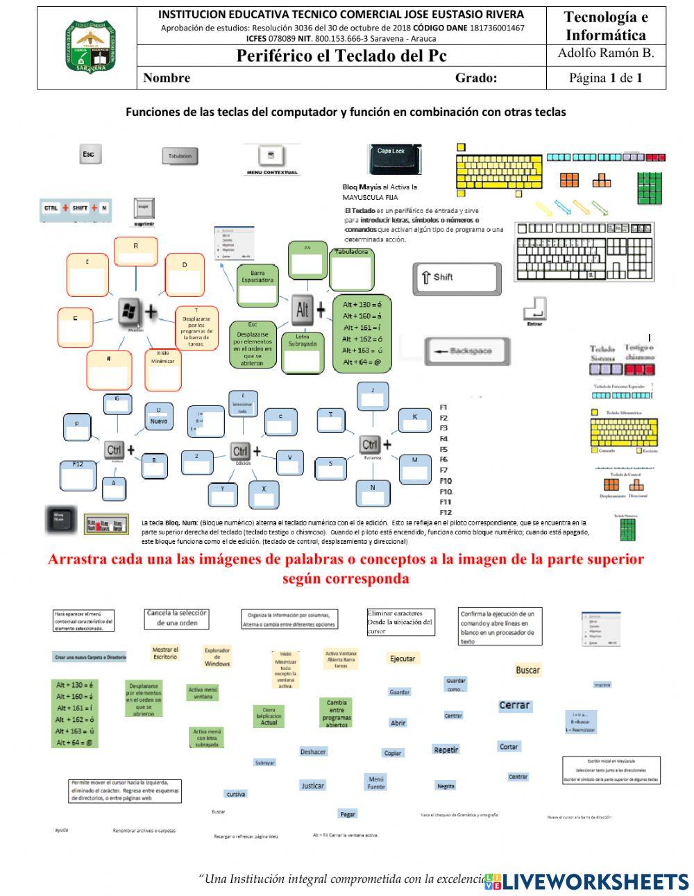 Actividad Interactiva Funciones Teclas del Teclado Pc