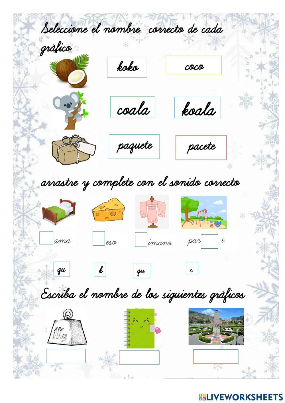 Vocabulario con C, K, Q Vocabulario con C, K, Q