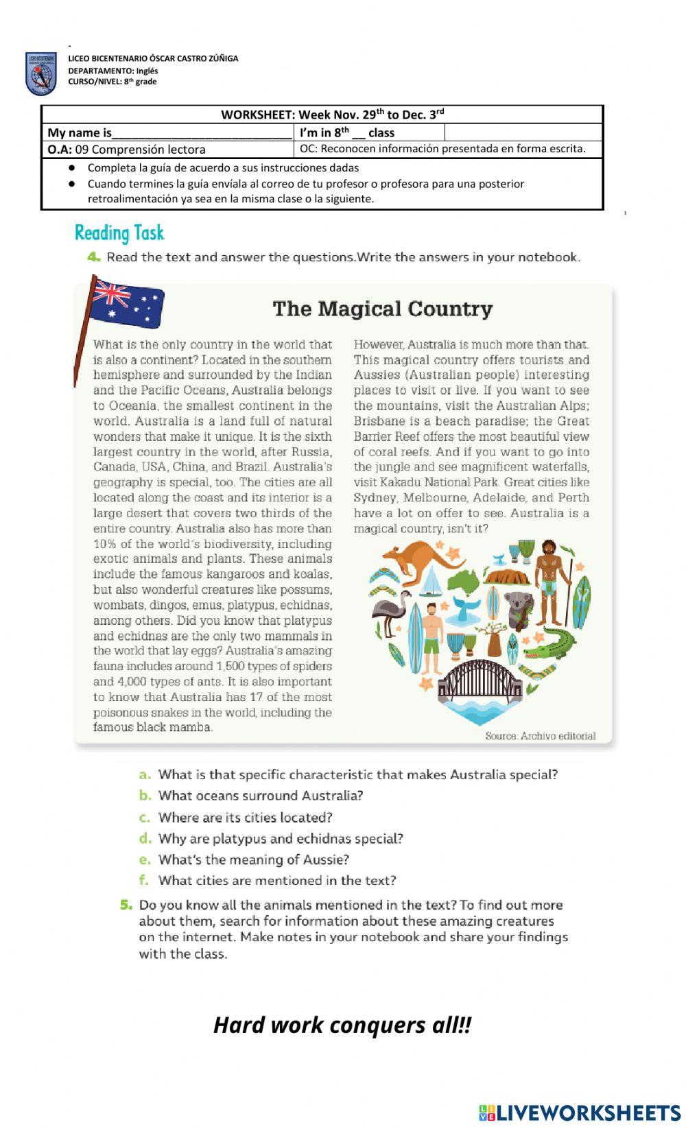 England  - reading comprehension