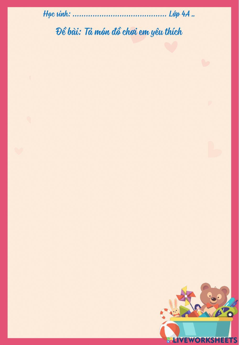 Bài văn tả đồ chơi