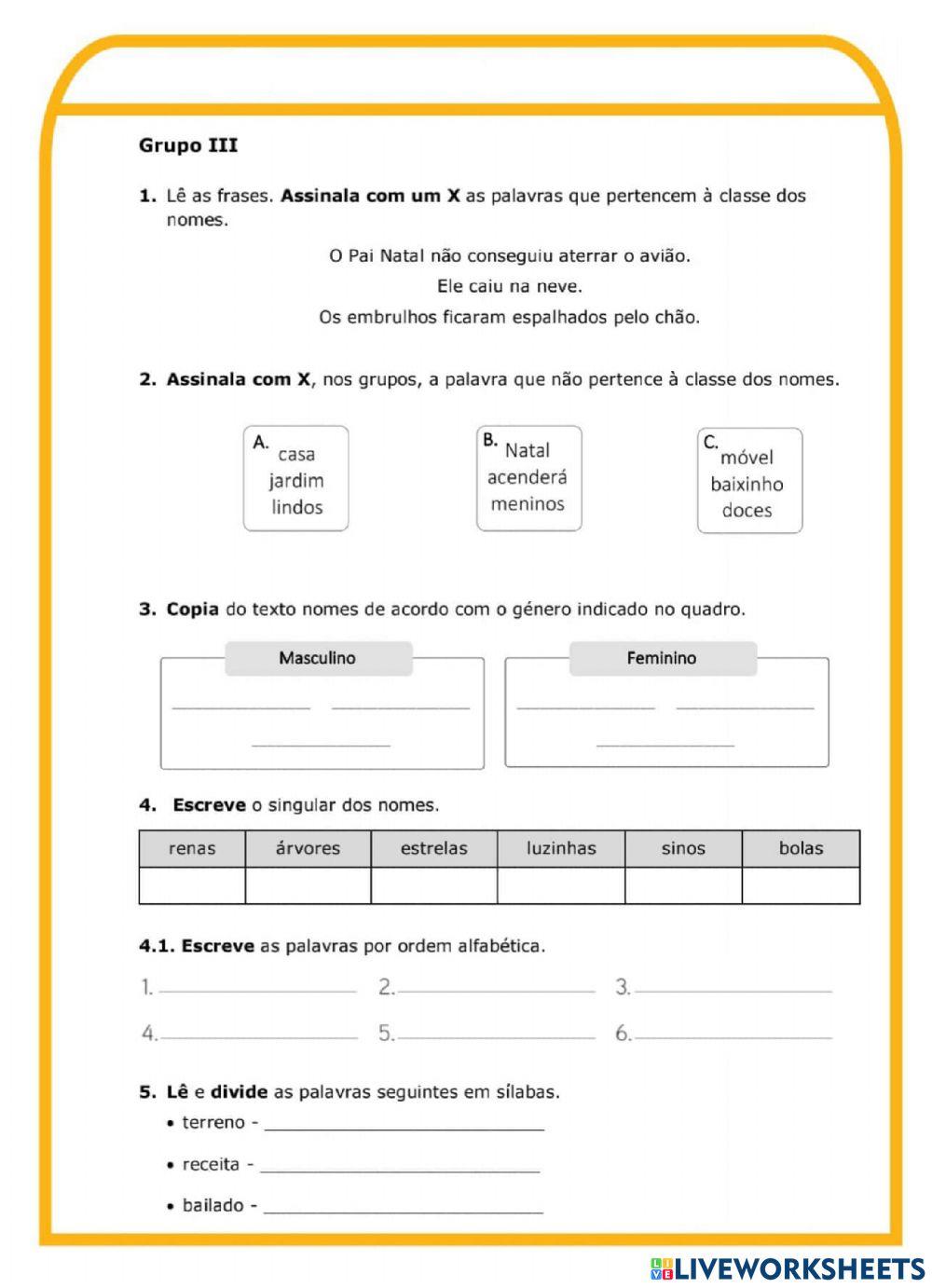 Avaliação de Português