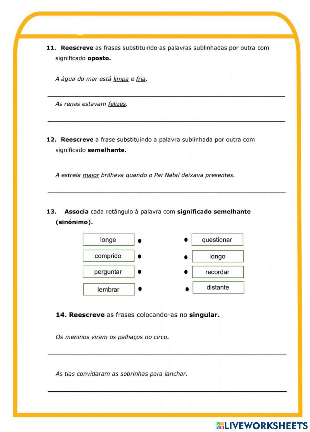 Avaliação de Português