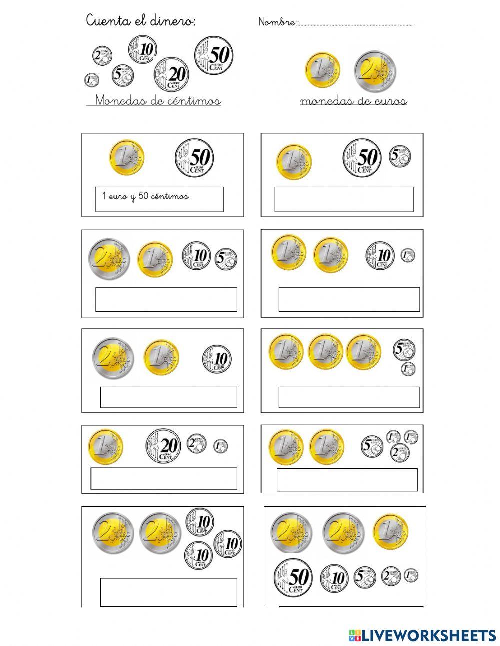 Monedas de euro y céntimos1