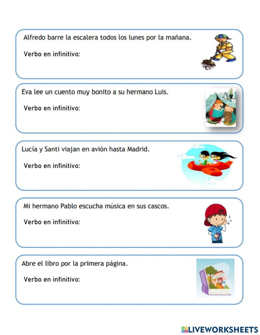 Verbos en infinitivo