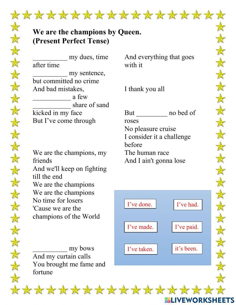 We are the champions.