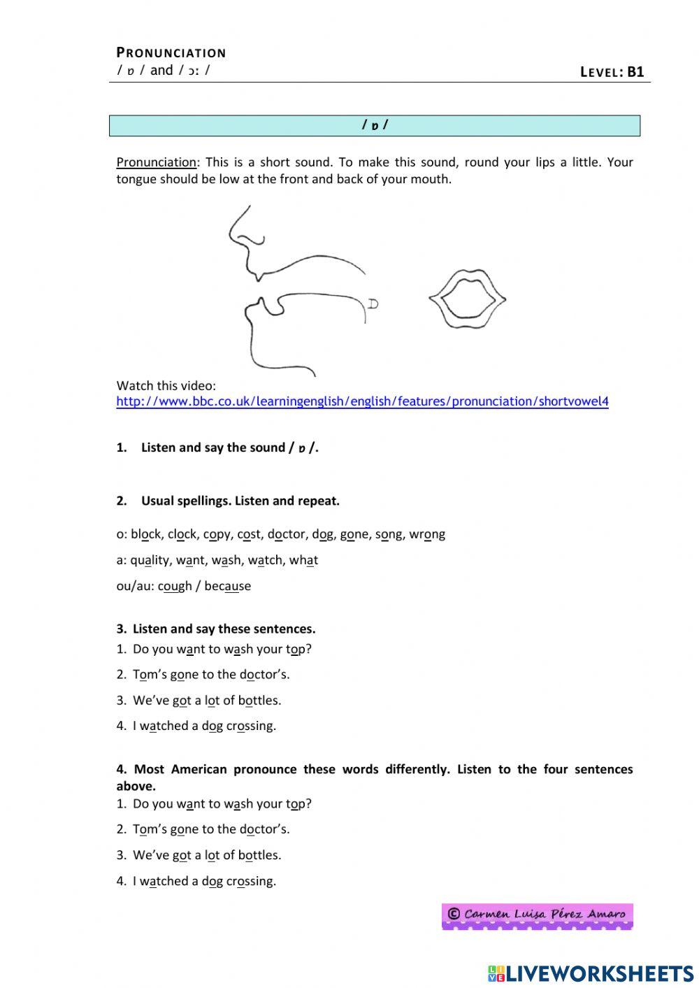 Pronunciation of short and long -o-