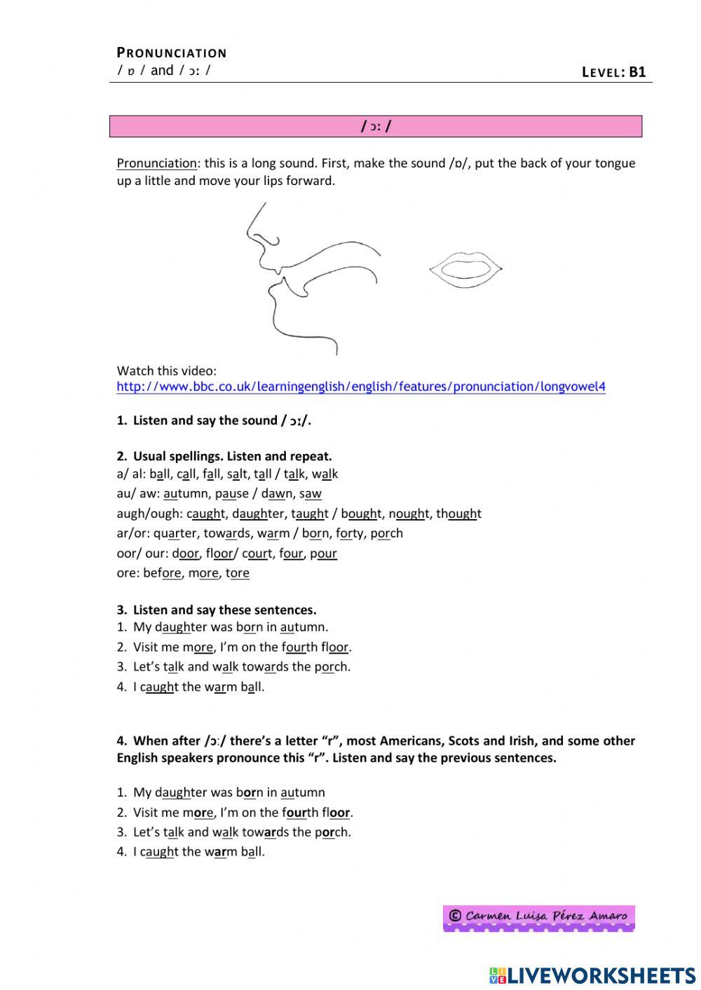 Pronunciation of short and long -o-
