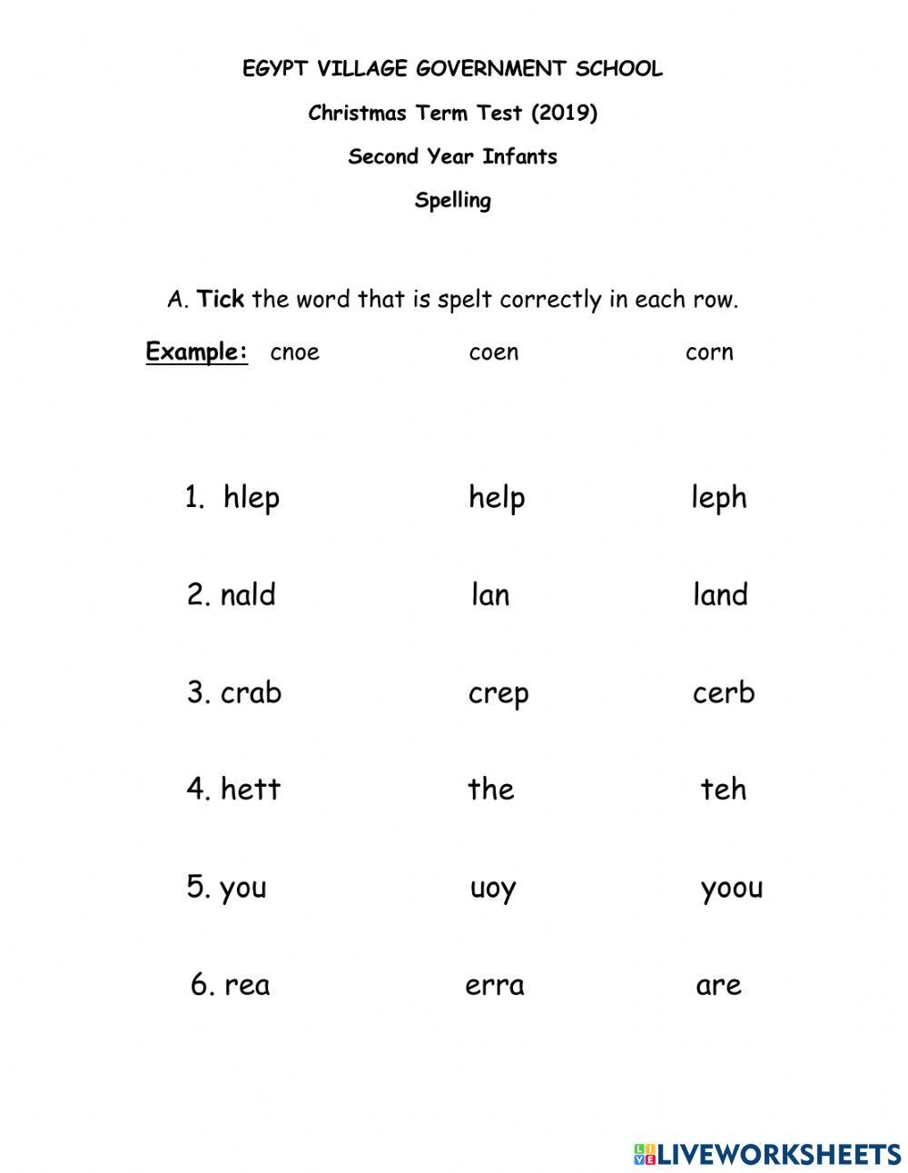 Spelling Assessment