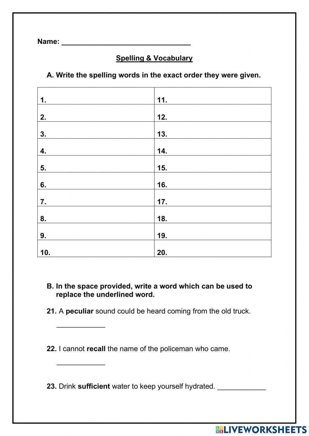 Spelling Assessment