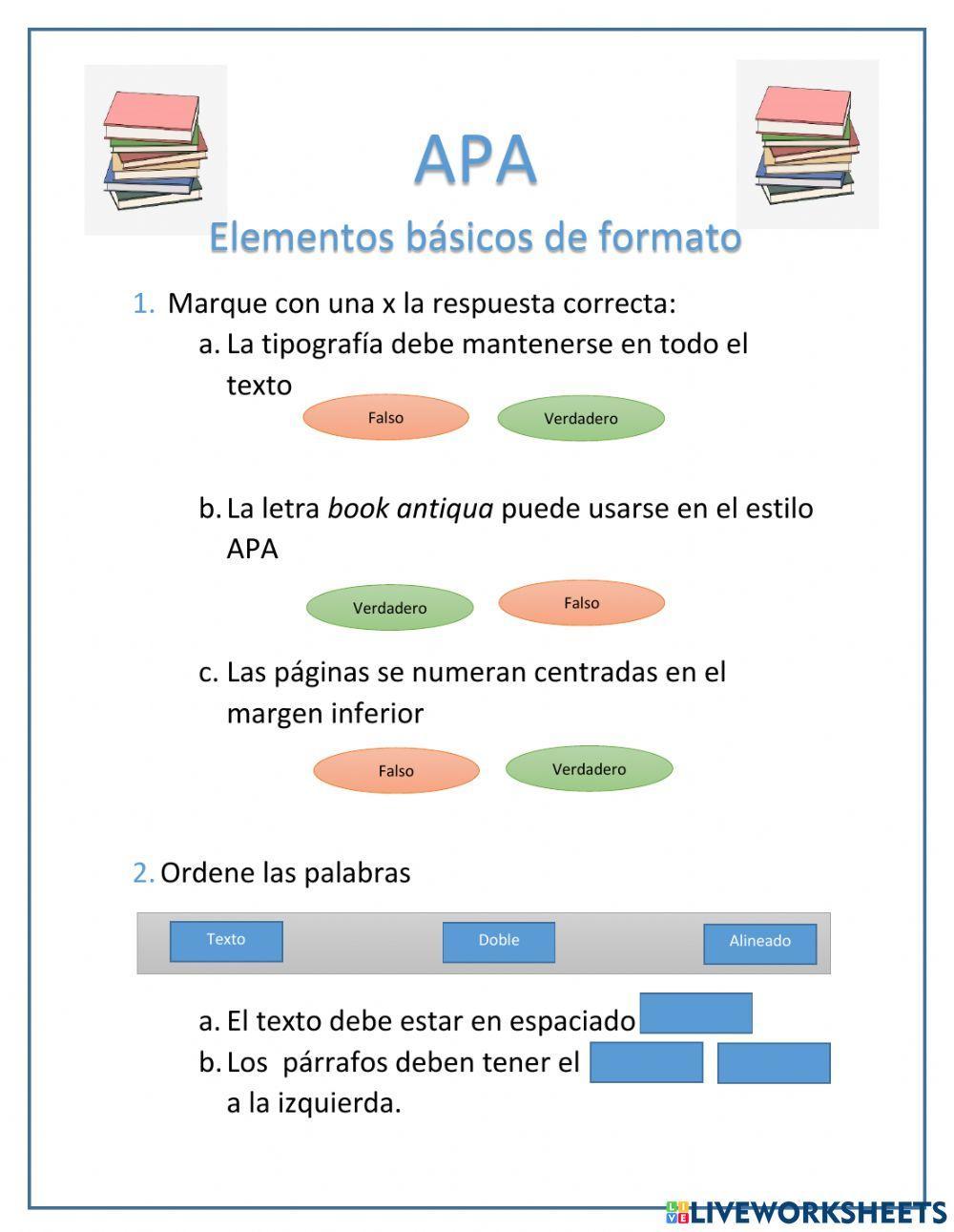 APA - Elementos básicos de formato