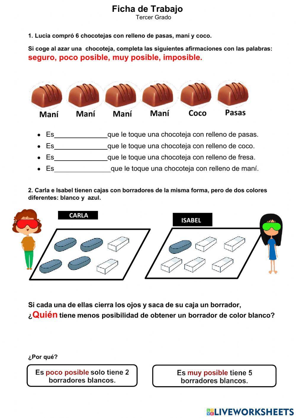 Probabilidad de… | Free Interactive Worksheets | 1700779, image size:1000x1413