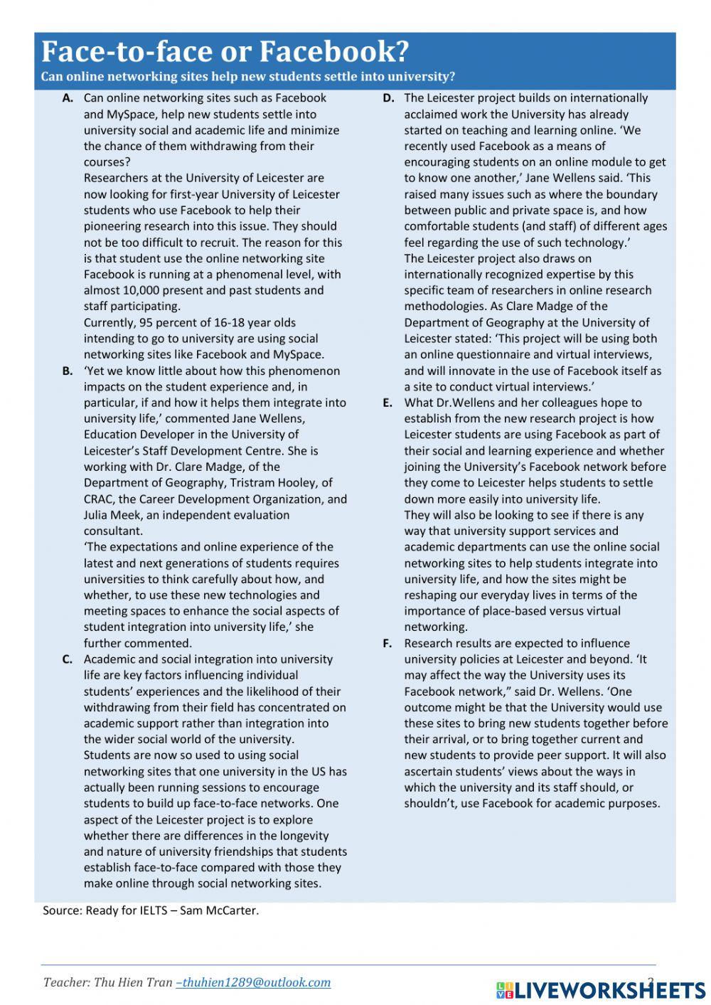 Ready for IELTS - Reading 1