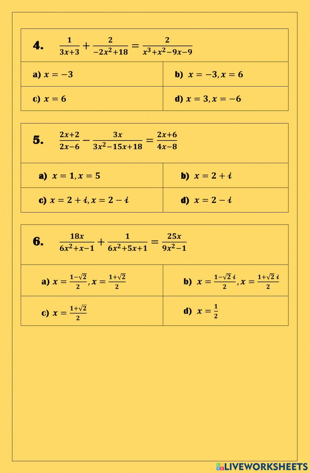 Ecuaciones Racionales