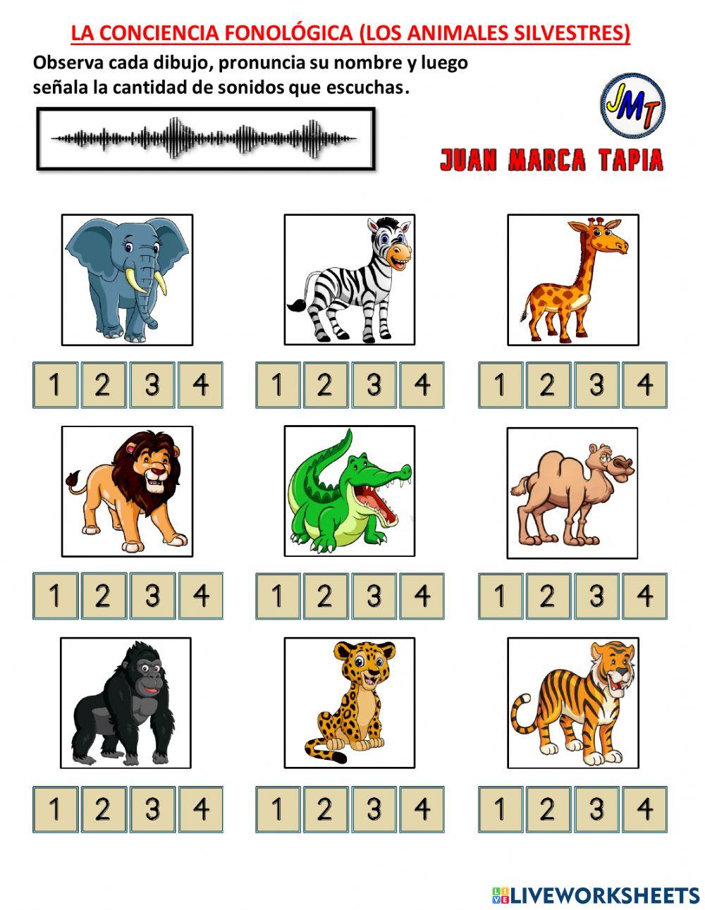 La Conciencia Fonológica. (Los Animales Silvestres)