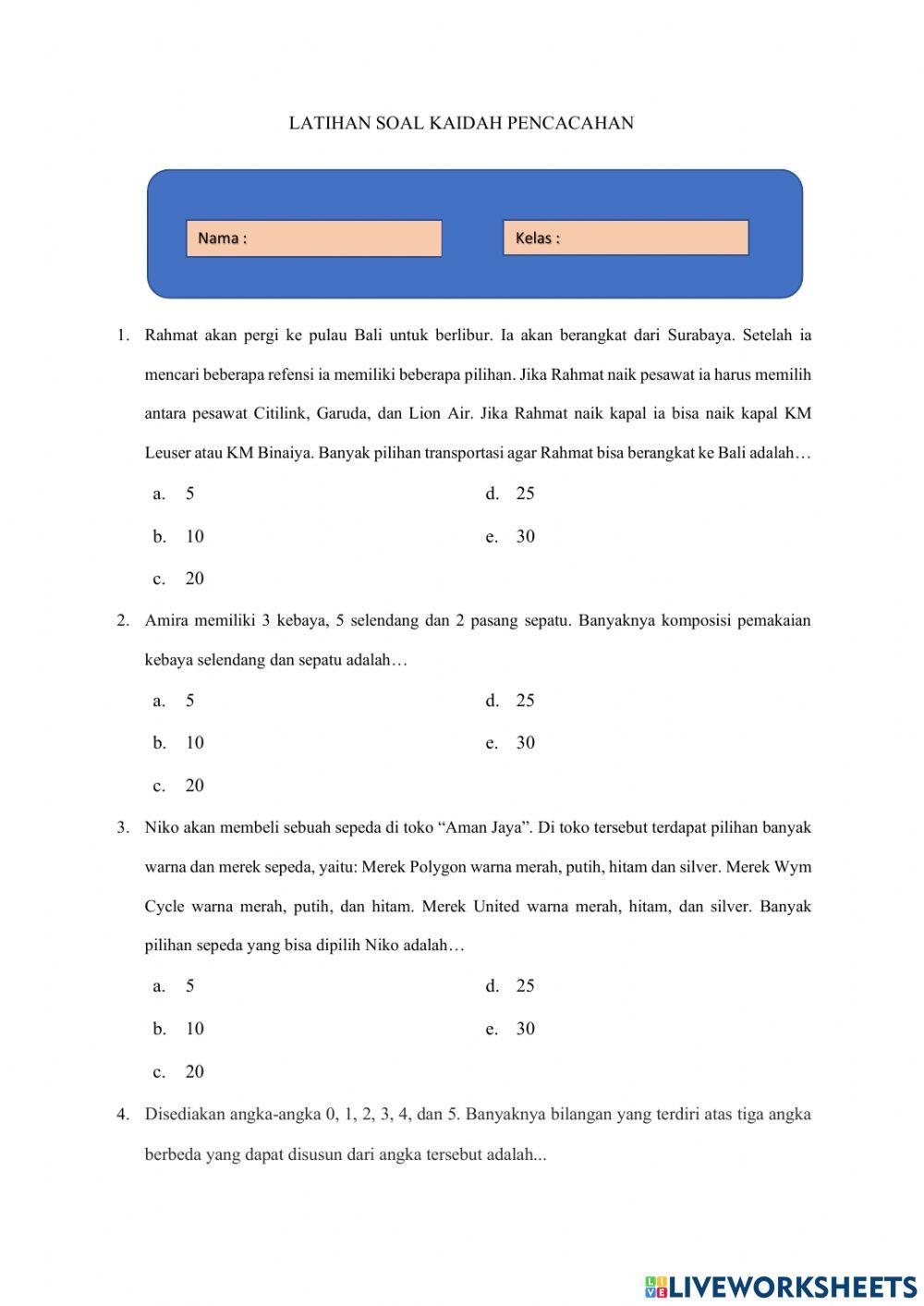 Aturan Penjumlahan dan Perkalian
