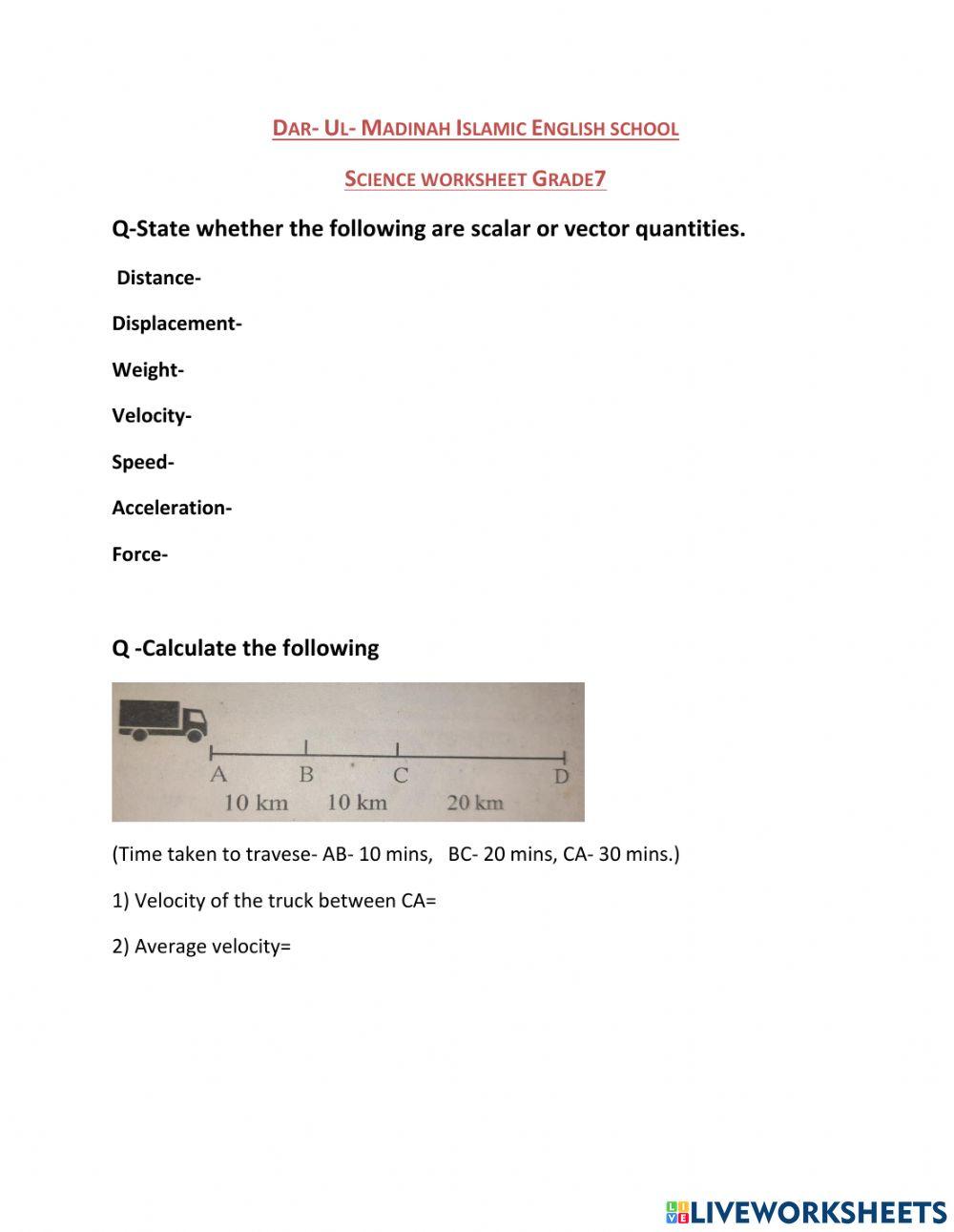Science worksheet