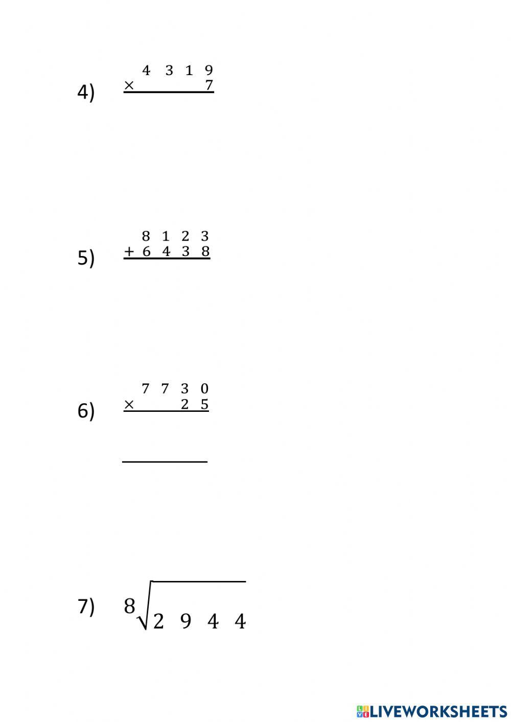 Operations on Whole Numbers 2