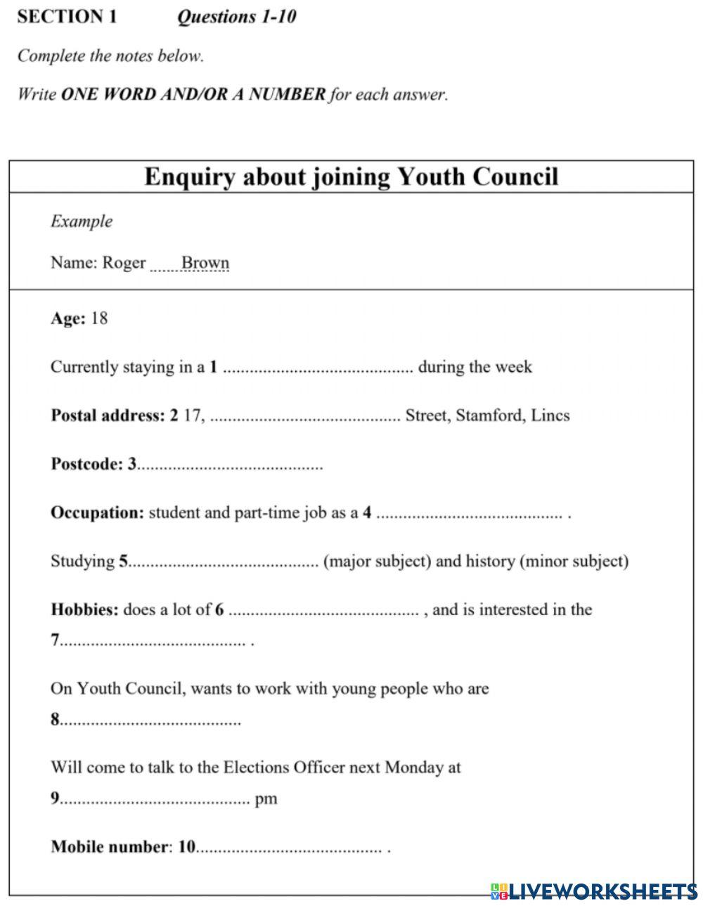 IELTS 6: Listening Practice Test 2 (Sec.1) - W6