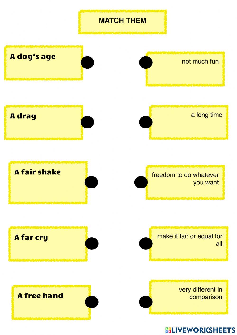 Idioms workbook part f test