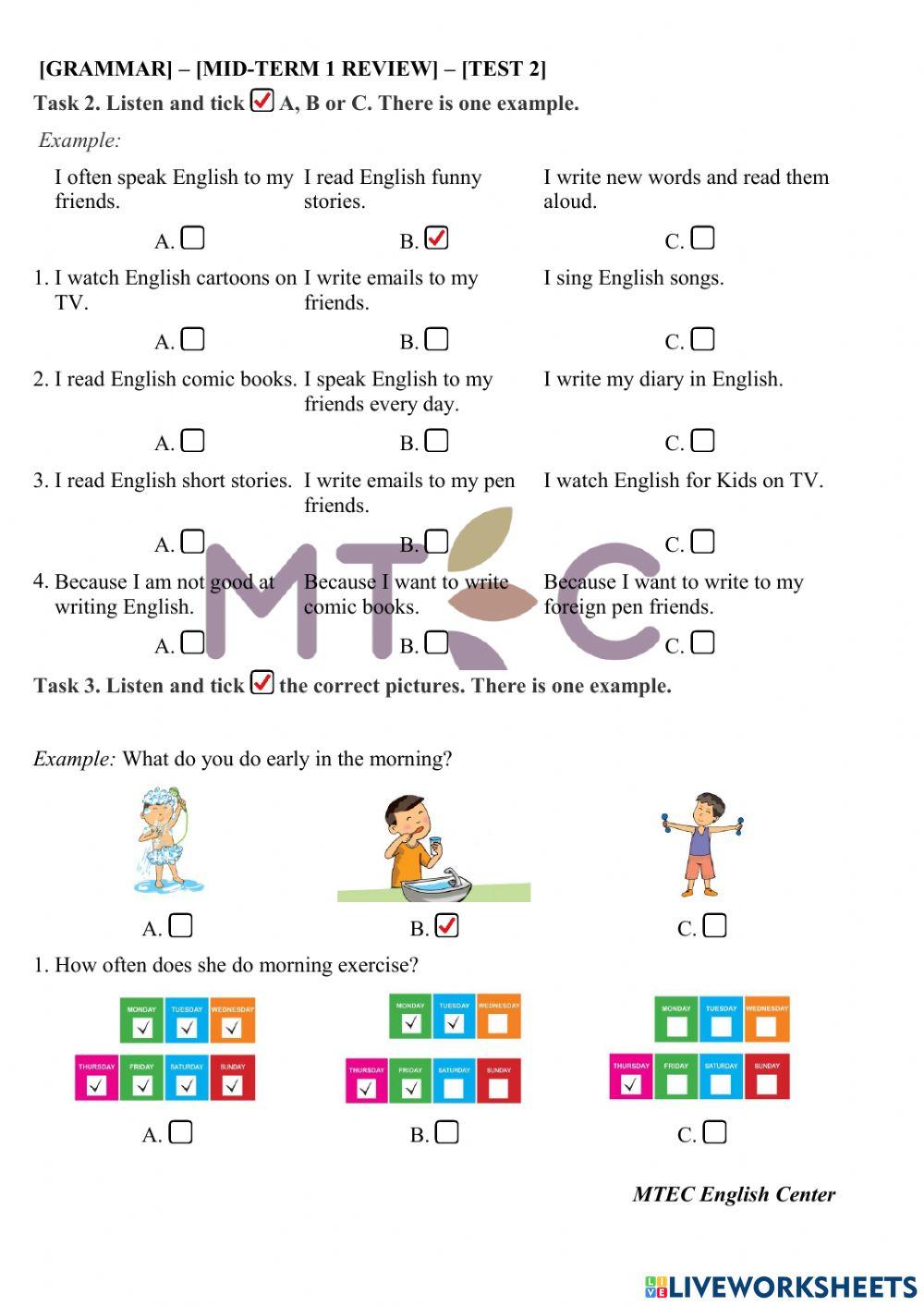 English 5 - mid-tern 1 - revision 2