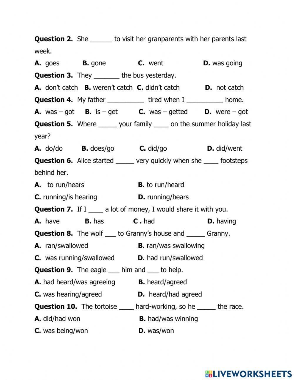 Complex sentence & PAST SIMPLE