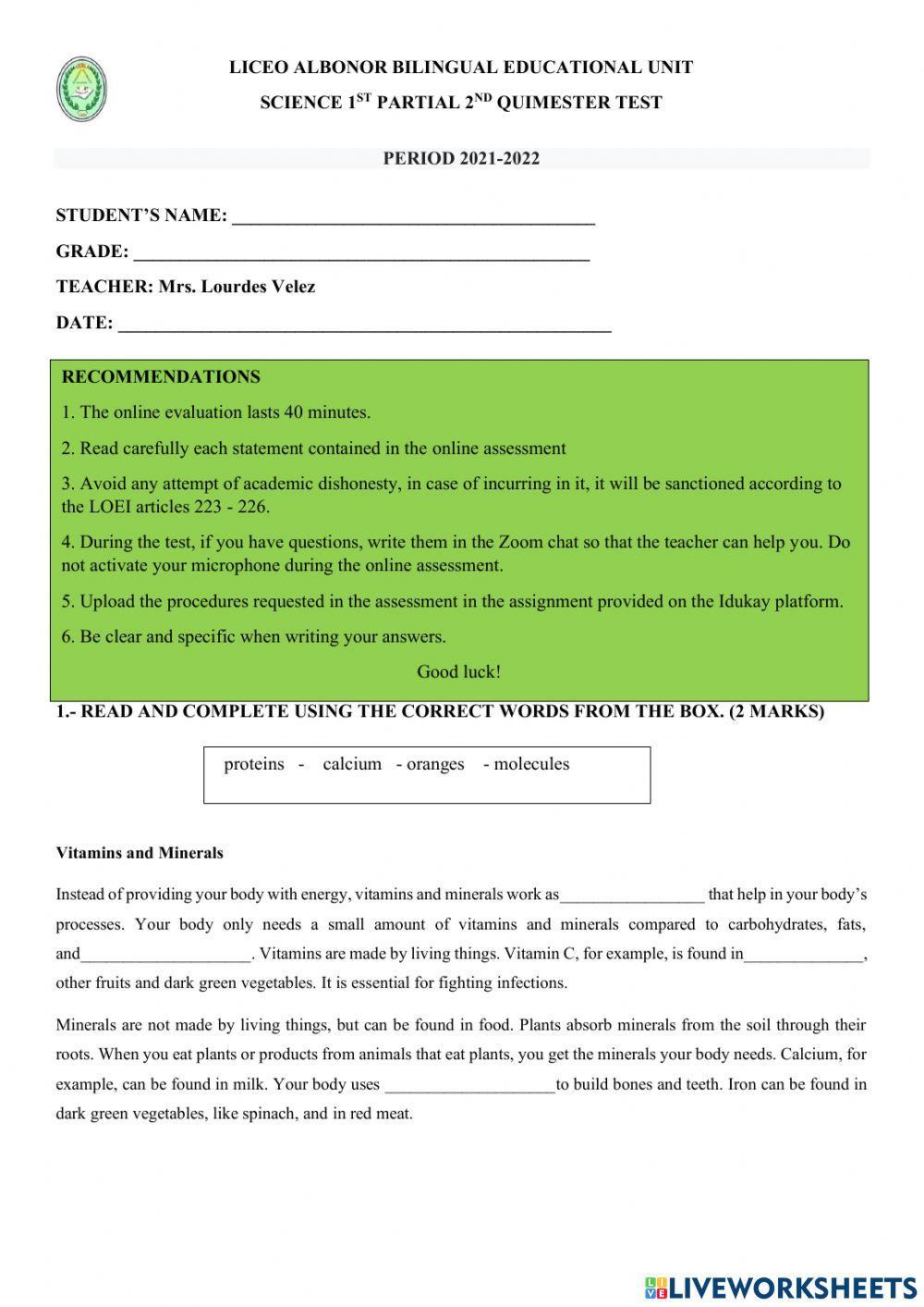 Body and Nutrition Body and Nutrition
