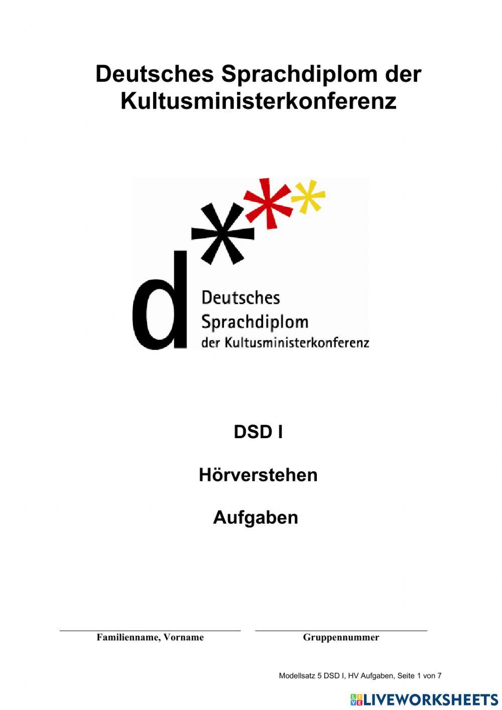 DSD I Modelsatz 5 Hörverstehen