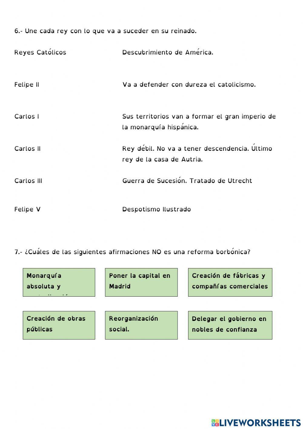 Edat moderna - Examen Castellano