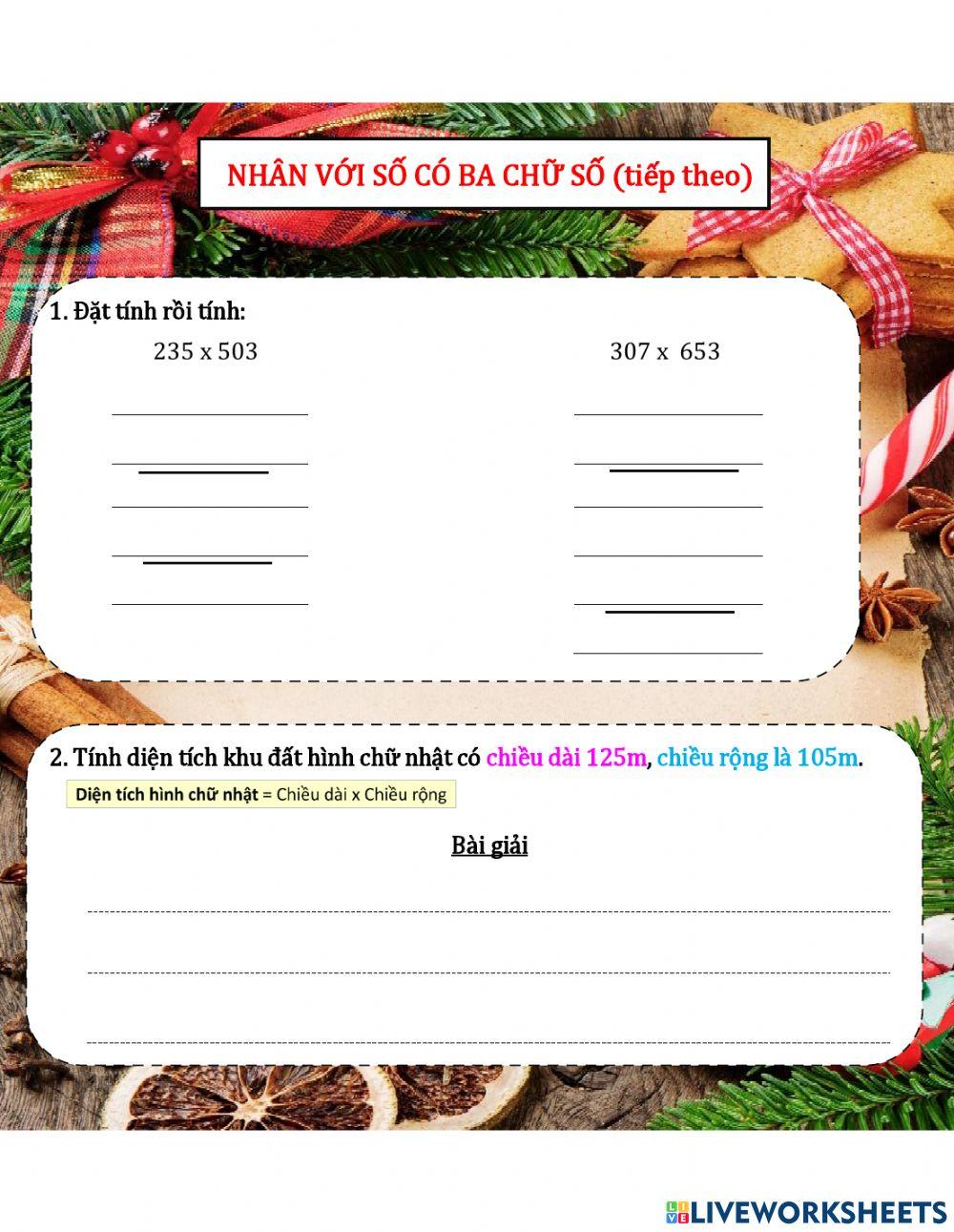 Nhân với số có 3 chữ số (tt)