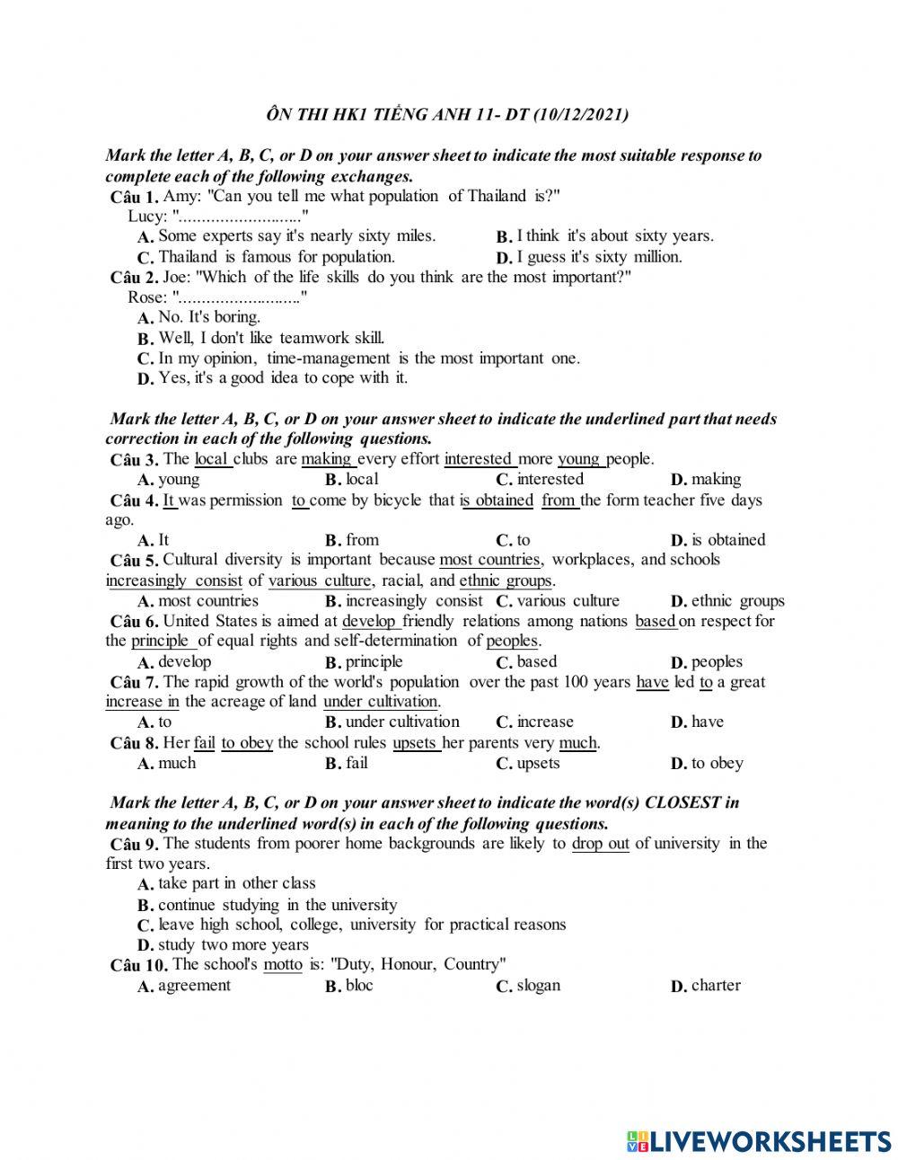 Dt11 ôn thi hk1 10-12-2021