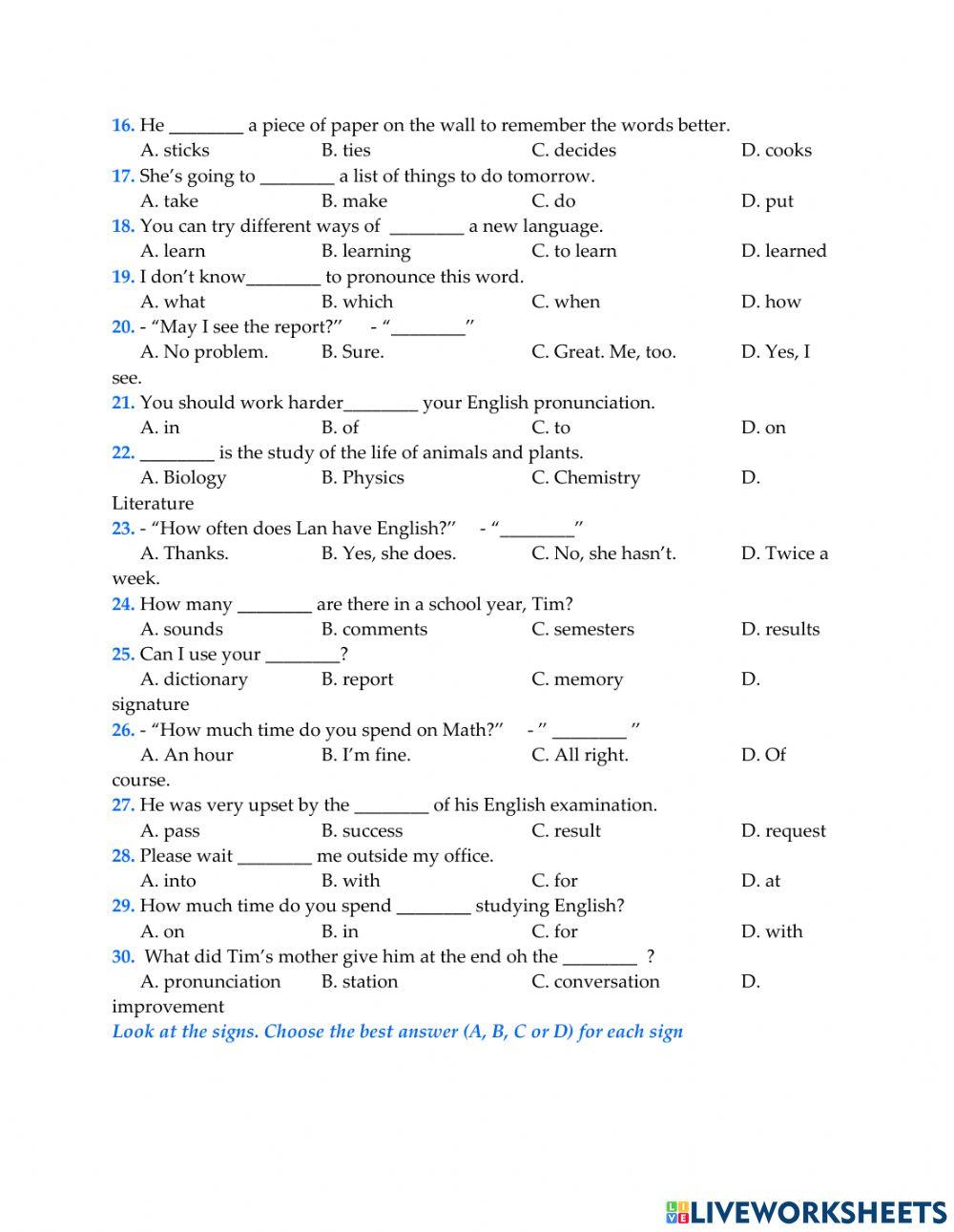 Test unit 5.1 worksheet Live Worksheets Test unit 5.1 worksheet Live Worksheets