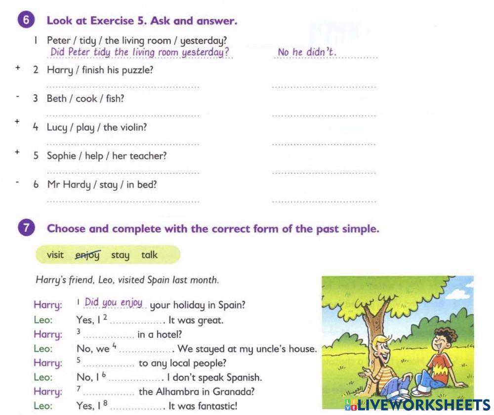 Past simple question forms practice online exercise for | Live Worksheets