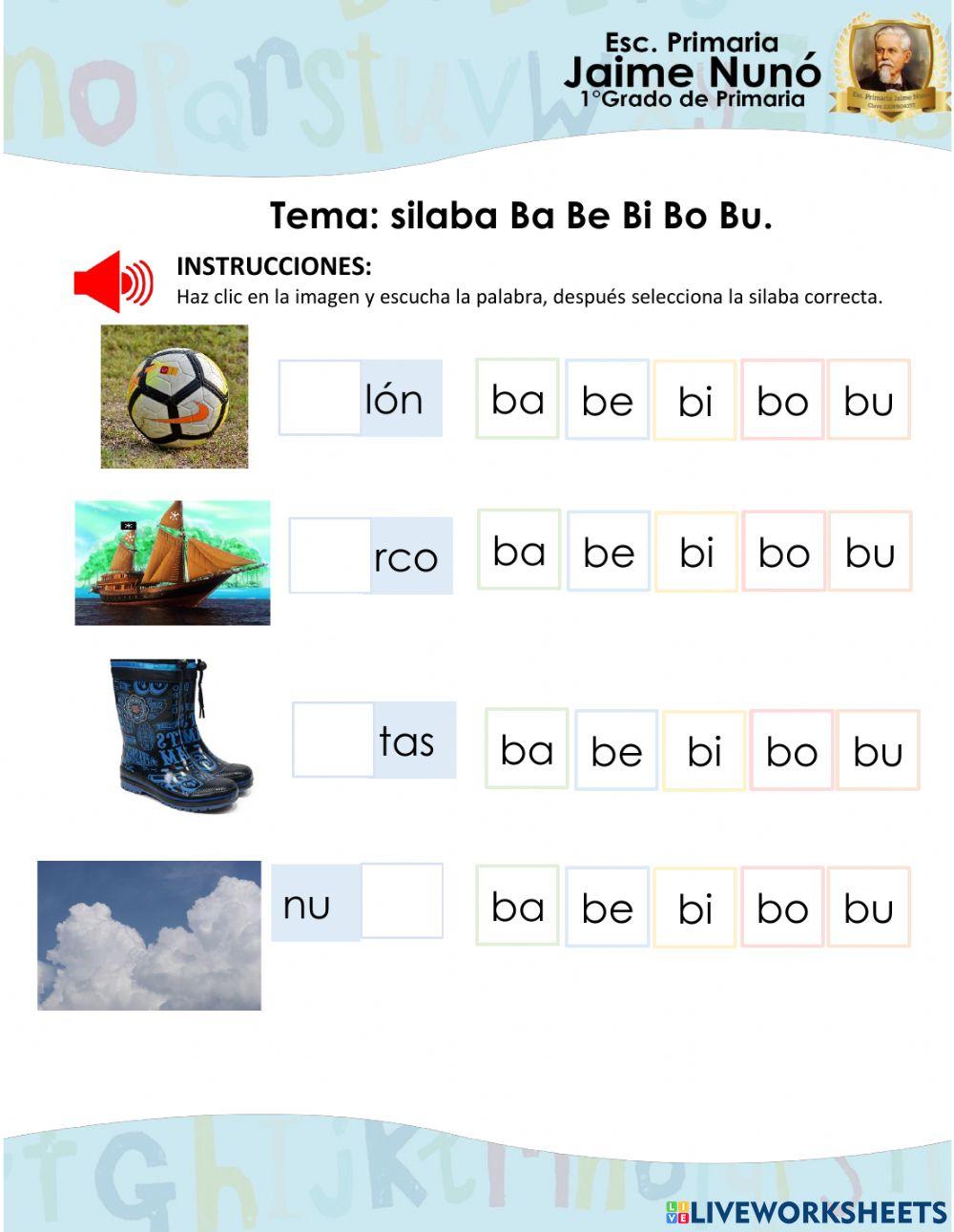 Selecciona la Silaba correcta -Bb-