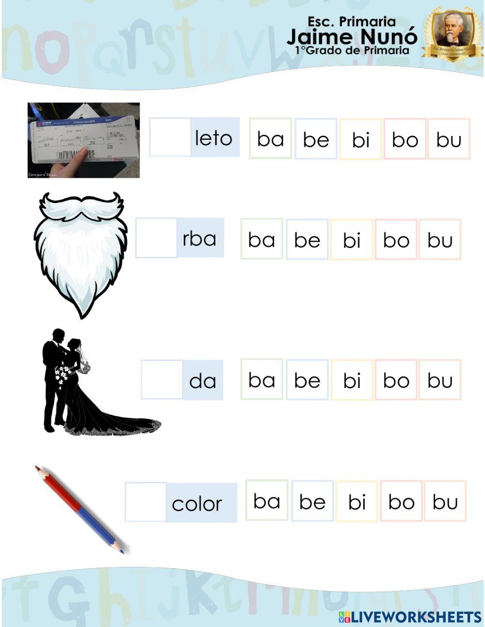 Selecciona la Silaba correcta -Bb-