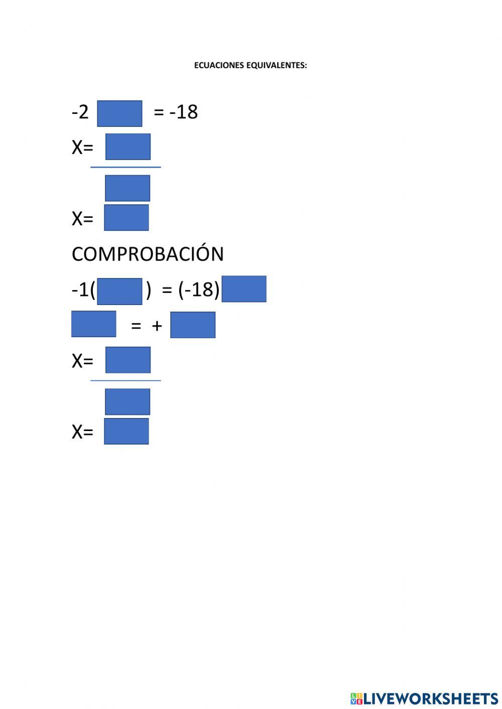 Ecuaciones equivalentes