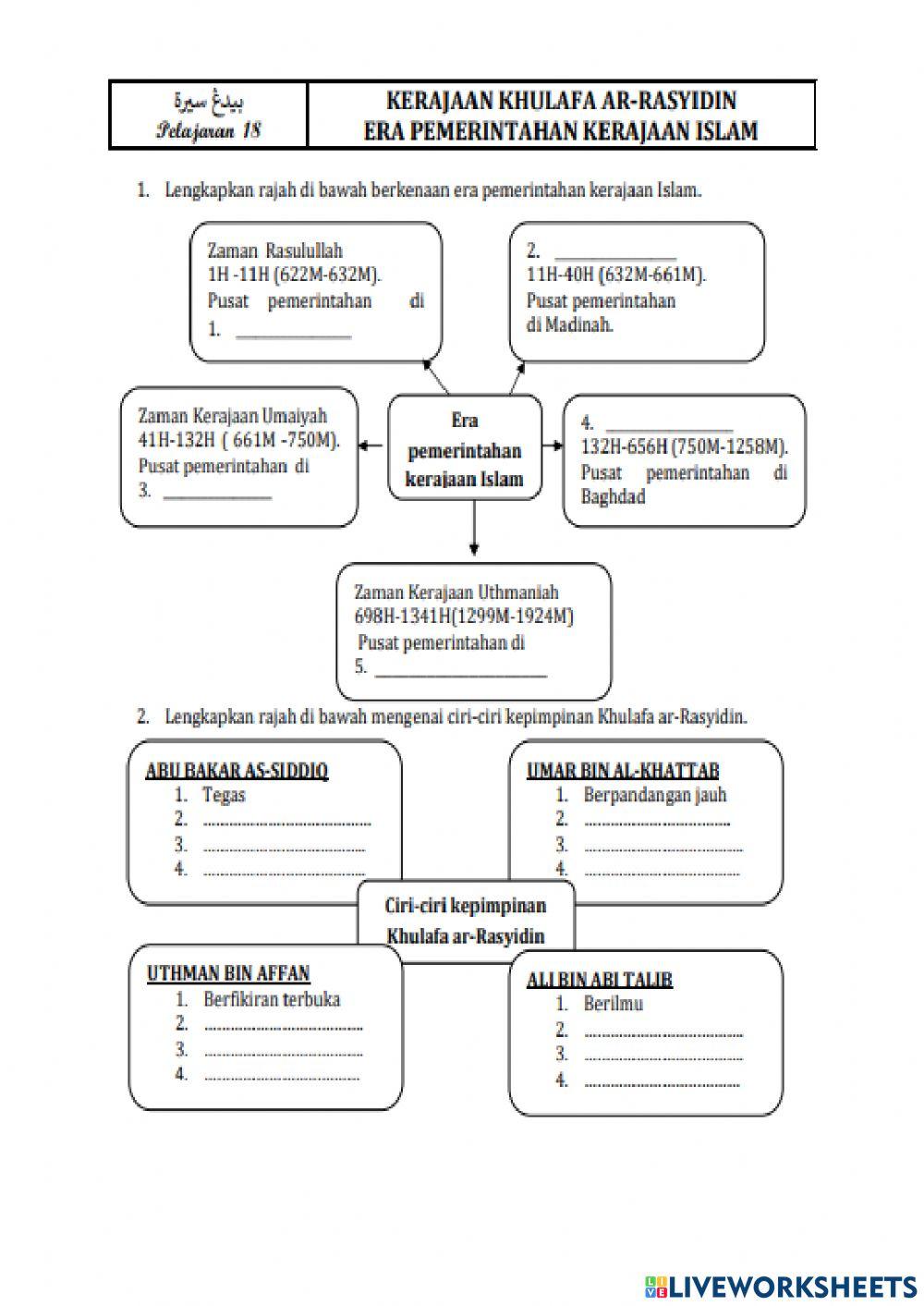 Pelajaran 18 KERAJAAN KHULAFA AR-RASYIDIN
